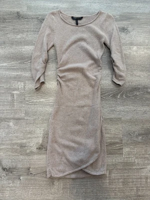 BCBG 针织毛衣连衣裙米色女式中号 — 第 1/4 张图片