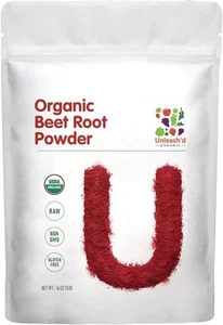 UNLEASH'D ORGANIC Organic Beet Root Powder 16 oz 16 Ounce (Pack of 1) - Picture 1 of 7