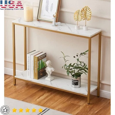 Mesa consola imitación mármol diseño resistente fácil montaje espacios pequeños entrada nueva Foto 1 de 4