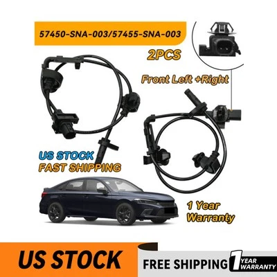 Sensor de velocidad de rueda ABS frontal de 2 piezas para Honda Civic 2006-2011 1,3 L 1,8 L 2,0 L Foto 1 de 4
