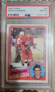 Steve Yzerman 1984 Topps Rookie #49 PSA 8 NM-MT NHL HOF Detroit Red Wings Card - Picture 1 of 2