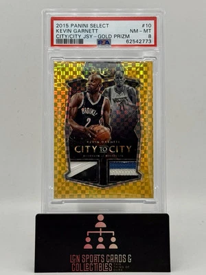 2015-16 Panini Select Kevin Garnett City To City Jerseys Gold 10/10 PSA 8 POP 1 - Image 1 of 3