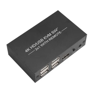 KVM-Switch 4 USB 2.0-Anschlüsse 1 Display 2 Computer Unterstützen 4K X 2K H URS - Afbeelding 1 van 24