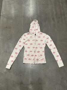 Felpa con cappuccio e zip intera vintage Y2K Say What Graphic donna taglia small - Foto 1 di 9