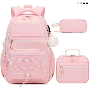 Backpacks for Girls 3 PCS Girls Backpack with Lunch Box Pencil Cace Set for T... - Picture 1 of 8