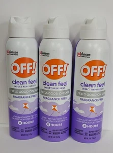 SC Johnson Off Clean Feel Insect Repellent, 8-Hour Spray, 5 oz, Pack of 3 - Picture 1 of 1