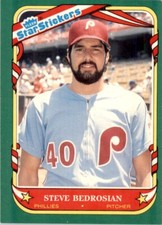 1987 Fleer Star Stickers. Steve Bedrosian . Philadelphia Phillies #8