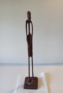 Vintage Elongated Iron Highly Detailed Tribal Man Figure African 12.25" Tall - Picture 1 of 13