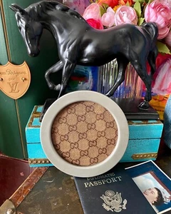 Rare Vintage GUCCI Monogram COASTER Barcart Designer Home Decor Style Cocktails  - Bild 1 von 6