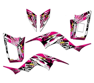 All Years RAPTOR 90 MAYHEM Pink Senge Graphics Kit Compatible with Yamaha - Picture 1 of 7