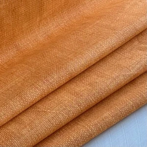 Tela con patrón de tejido de cesta de color naranja - Se vende por yarda - Imagen 1 de 3