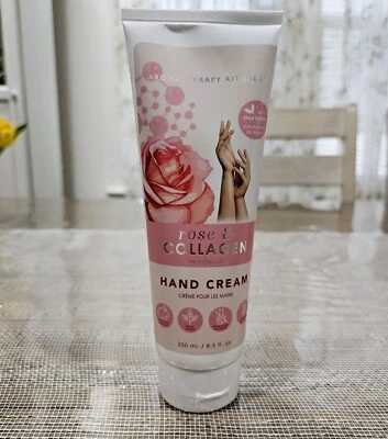 Crema de manos Aromatherapy Rituals ROSA Y COLÁGENO con manteca de karité 8,5 fl oz VEGANA Foto 1 de 4