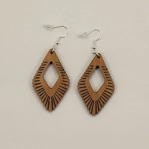 Natural Design 23 Natural Wood Earrings Boho Trendy Rustic Earrings - Picture 1 of 1