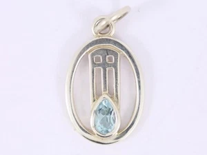 Rennie Mackintosh Aquamarine Pendant Sterling Silver Ladies 925 2.2g AR91 - Picture 1 of 2