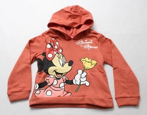 Disney Girl's Minnie Mouse Graphic Print Pullover Hoodie JL3 Red Size 5 - Picture 1 of 7