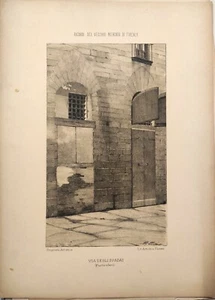 1887 VIA DEGLI SPADAI RICORDI DEL VECCHIO MERCATO DI FIRENZE Mattani Carocci - Imagen 1 de 1