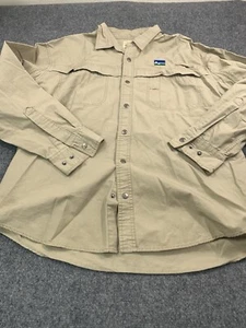 Cabela's Shirt Mens XL Beige Long Sleeve Button Up Outdoor Camping - Picture 1 of 19