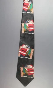 Grumpy Santa YULE KRAWATTENGRÜSSE Punze MMG Krawatte Neuheit Polyester Neu mit Etikett - Bild 1 von 3