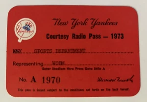1973 Yankees Pass OLD TIMERS DAY Mickey Mantle Last HR Off Ford/End NYY⚾️ - Picture 1 of 2