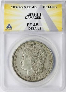1878-S $1 Morgan Dollar ANACS EF45 Details Damaged - Picture 1 of 4