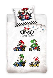 Super Mario Kart Wende-Bettwäsche-Set 135x200 80x80 Baumwolle Kinder-Bettzeug - Bild 1 von 4