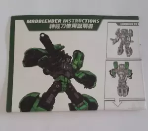 Transformers instruction booklet only - Hercules Madblender - Bild 1 von 1