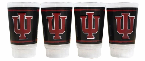 Indiana Hoosiers IU 4 Pack Drink Cups 18 oz Tumblers Drinkware Cover