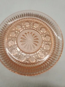 Vintage Indiana Glass Company Pink Thumbprint Small Plate 1960 Measurement 6.5" - Picture 1 of 4