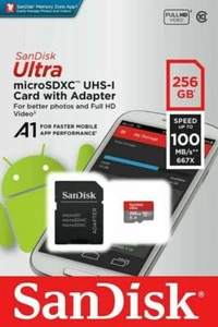 SanDisk 256GB Speicher karte Ultra MicroSD SDXC A1 UHS-I 256G 100MB/s Genuine - Bild 1 von 4