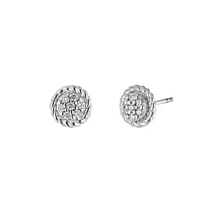 14K White Gold 14K Rose Gold Lab Grown Diamond Earring Stud MZ11692 - Picture 1 of 7