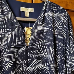 New MICHAEL KORS Women Island Palm Top Blouse Size S M - Picture 1 of 7