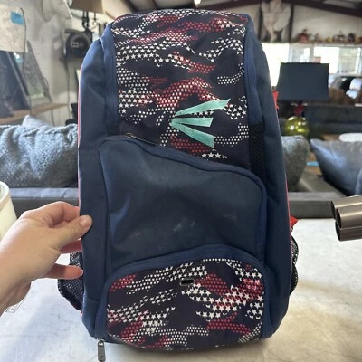 Easton Equipo de Béisbol Softbol Bolsa de Bate Batpack Azul Marino Rojo Blanco Estrellas Foto 1 de 4