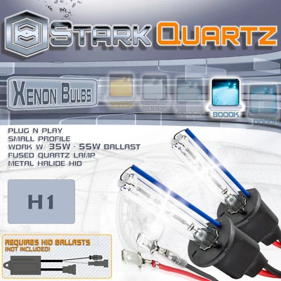 35W / 55W Xenon HID Bulbs Fog Light 8000K Ice Blue - H1 Replacement Pair - Изображение 1 из 3