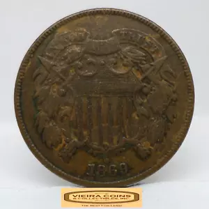 1869 Two-Cent Piece, 2 Cents Piece - #C41256NQ - Picture 1 of 2