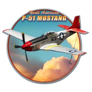 P-51 Mustang Plasma Shape Metal Sign - Hand Made in the USA with American Steel - Picture 1 of 1