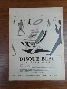 PUBLICITE PRESSE ANCIENNE VINTAGE ADVERTISING / GAULOISES DISQUE BLEU TABAC 1957 - Foto 1 di 1