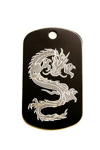 Personalised Dragon Army Dog ID Tag with Choice of Colour and Necklace, Engraved