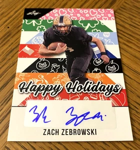 2025 Leaf ZACH ZEBROWSKI " Happy Holidays " Auto Rookie RC - CENTRAL MISSOURI - Picture 1 of 2
