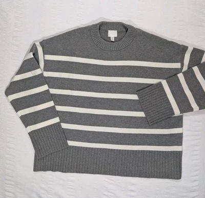 Ladies H&M Thick Oversized Knit Jumper XL Wool Blend Ribbed Neck Relaxed Fit - Image 1 of 4