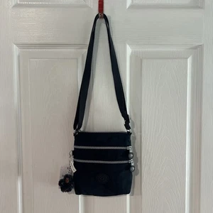 Kipling Alvar XS True Blue Adjustable Crossbody 7” Bag Plush Gorilla Keychain - Picture 1 of 12