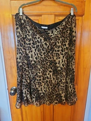 Charter Club 100% Silk Lined Animal Print Skirt Size 24W NWOT   - Image 1 of 4