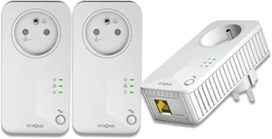 STRONG Powerline Trio Steckdosen CPL Set 600 Mbps 1 Ethernet-Port 3 Stk weiß - Afbeelding 1 van 1