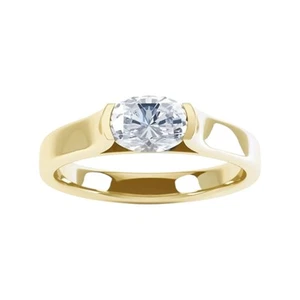 1.00 Ct IGI Certificate Lab Grown Diamond Wedding Ring Oval Cut 14K Yellow Gold - Picture 1 of 13