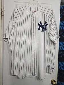 Majestic Herren MLB New York Yankees Derek Jeter Nadelstreifen Trikot Größe 3X - Bild 1 von 12