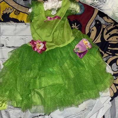 Tinkerbell Costume, Disney Child S (4-6) Peter Pan Girls Halloween New Party - Image 1 of 4