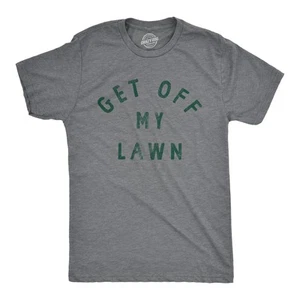 Camiseta para hombre Get Off My Lawn divertida sarcástica cortada yarda advertencia broma novedad camiseta - Imagen 1 de 7
