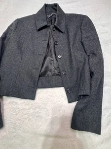 Vintage Harold's Damen Jacke Blazer Größe 6 Sport Mantel Wolle Alpaka Mischung Crop USA - Bild 1 von 9