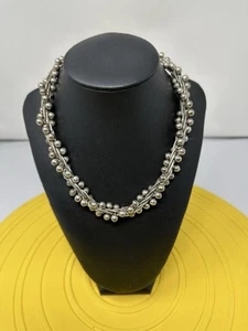 Beautiful Heavy Chic Sterling Silver Choker Necklace Amazing Design 162g 18 Inch - Picture 1 of 8