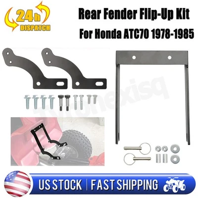 Rear Fender Flip-Up Kit Mounting Hardware For Honda ATC70 1978-1985 Three-wheel Foto 1 de 4