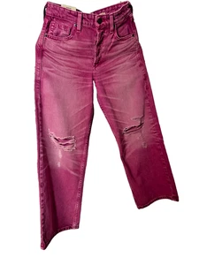 Ariat Women’s Size 25"W 27”  Ultra High Rise Tomboy Wide Leg Crop Pink Jeans NWT - Picture 1 of 11